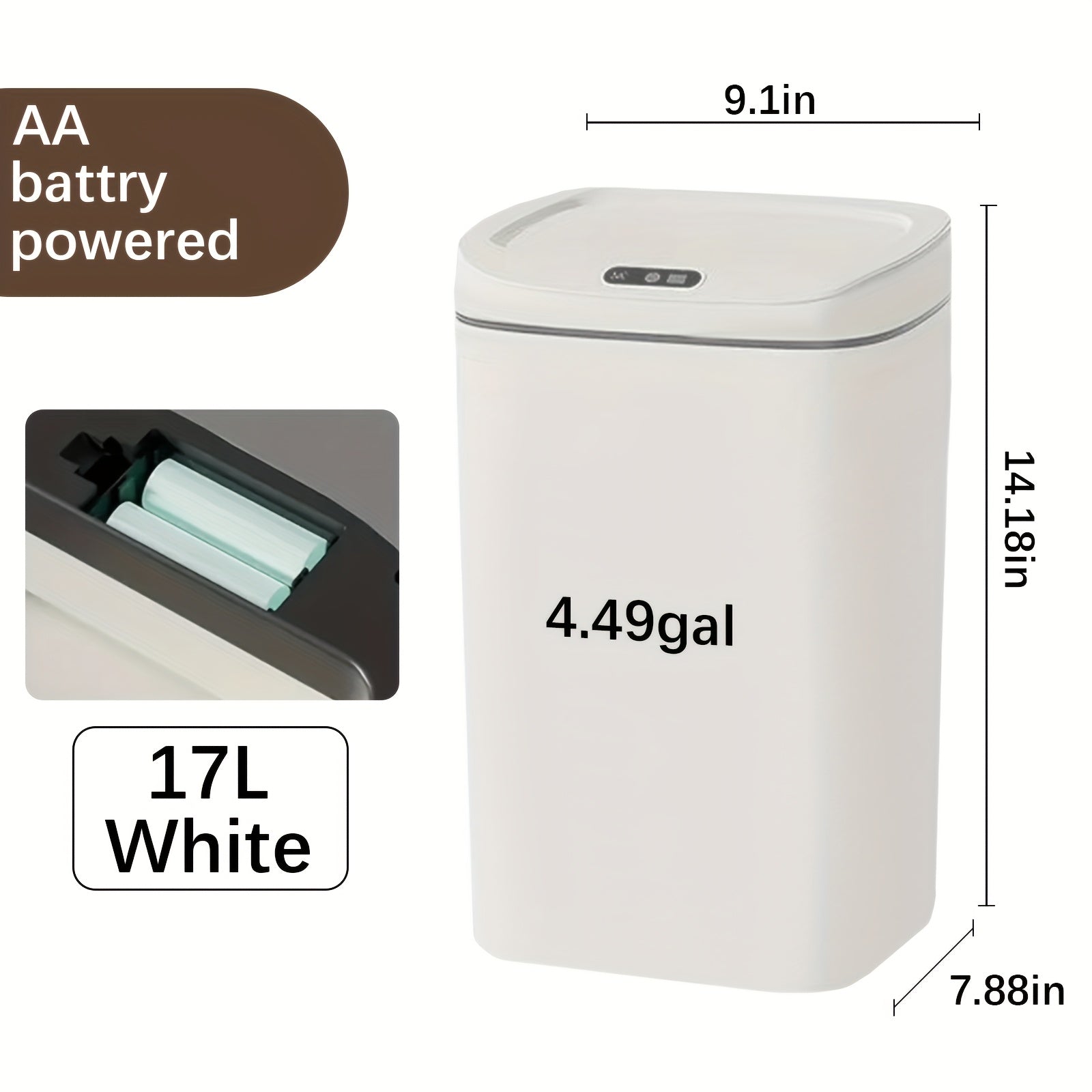 One-piece3.17gal\u002F4.49gal Two Options Large Capacity Household Smart Trash Can with Deodorizing Function, Multi-purpose (automatic Kick And Knee Sensing) And Smart Silent (opening And Closing Design), Suitable for Kitchen, Bedroom, Office, Gap