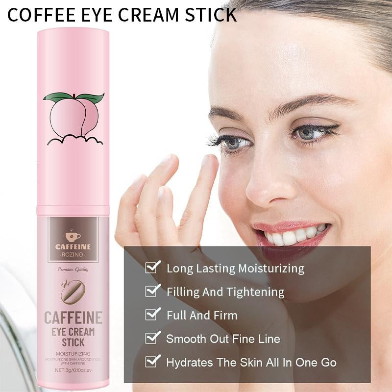 [Four Pack]ROZINO Caffeine Eye Cream Stick - Moisturizing and Restoring Skin Vitality, Eye Brightener and Corrector, 3g