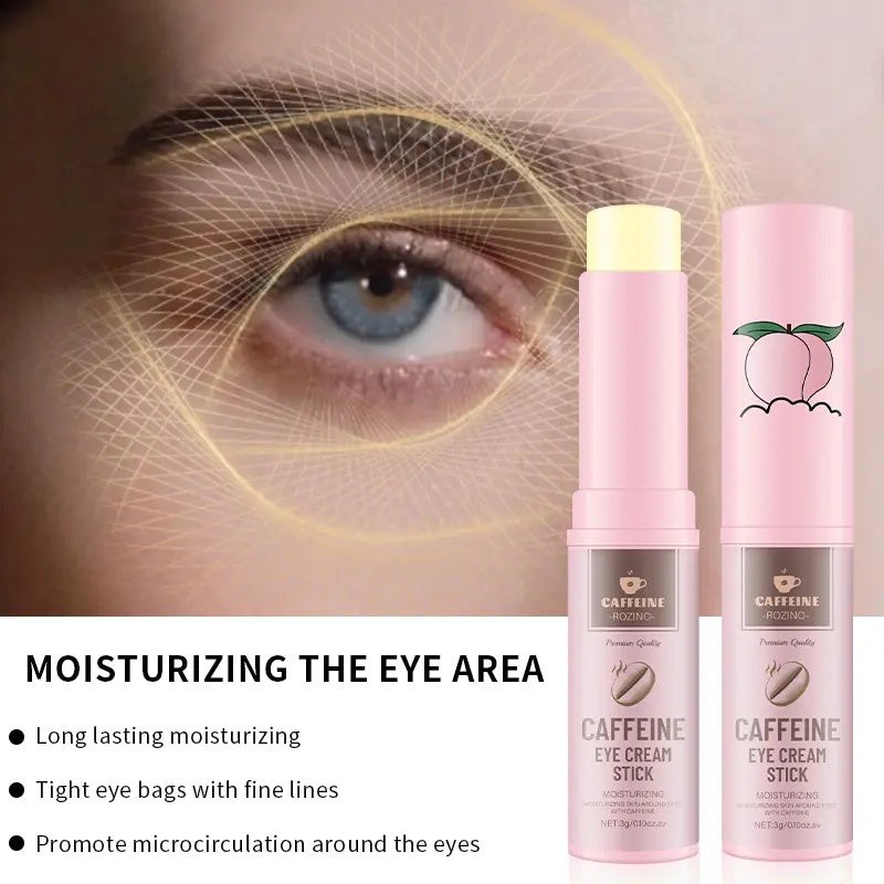 [Four Pack]ROZINO Caffeine Eye Cream Stick - Moisturizing and Restoring Skin Vitality, Eye Brightener and Corrector, 3g