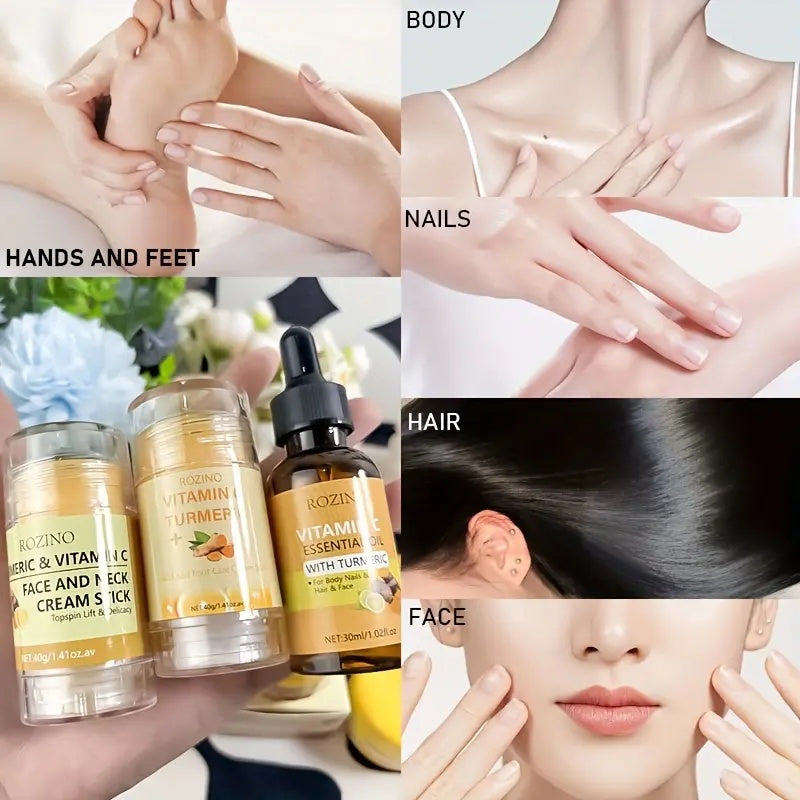 Glow Boosting Moisturizer- Anti-Aging, Reduce Acne, Dark Spot Remover, Hydrates & Controlling Oil & Refining Pores Turmeric Mask - Set of 5 (Turmeric Complete Set)