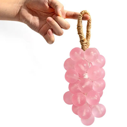 Grape Soap on a Ropes Decorative Aromatic Artisan Bar for Hand Wash Bath Fresh Air Large Bunch Crystal Purple Gift for Men Women