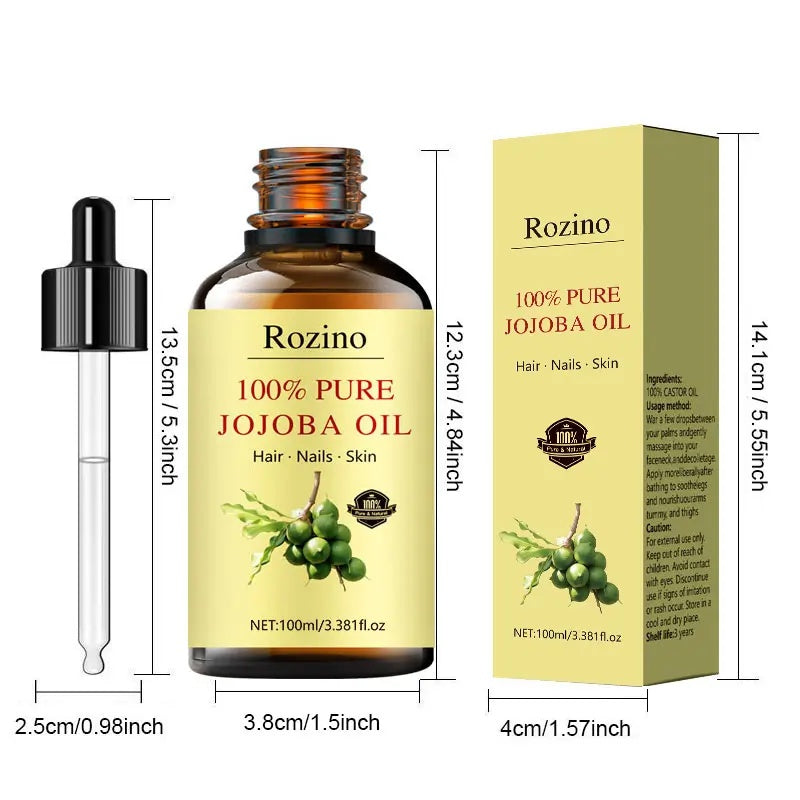 Rozino 100% Pure Jojoba Oil - Lubrication Maintenance, No - Rinse & Fast Absorb