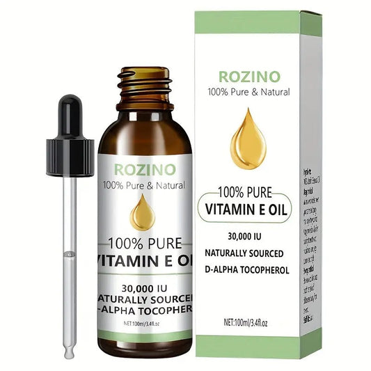 Rozino 100% Pure Natural Vitamin E Oil - Safe & Sustainable Formula Serums Skin Repair body oil lemon balm jojoba oil levanta batana oil dry body oil curly  hair  oil  treatment