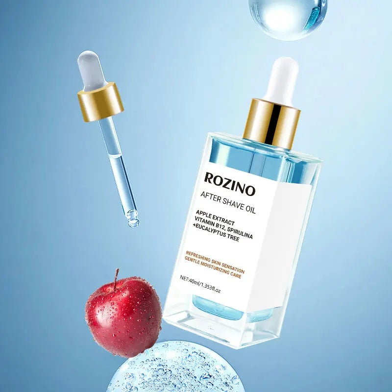 ROZINO After Shave Oil Soothing & Gentle for Sensitive Skin with Apple Extract Vitamin B3 Spirulina Eucalyptus Tree 40ml