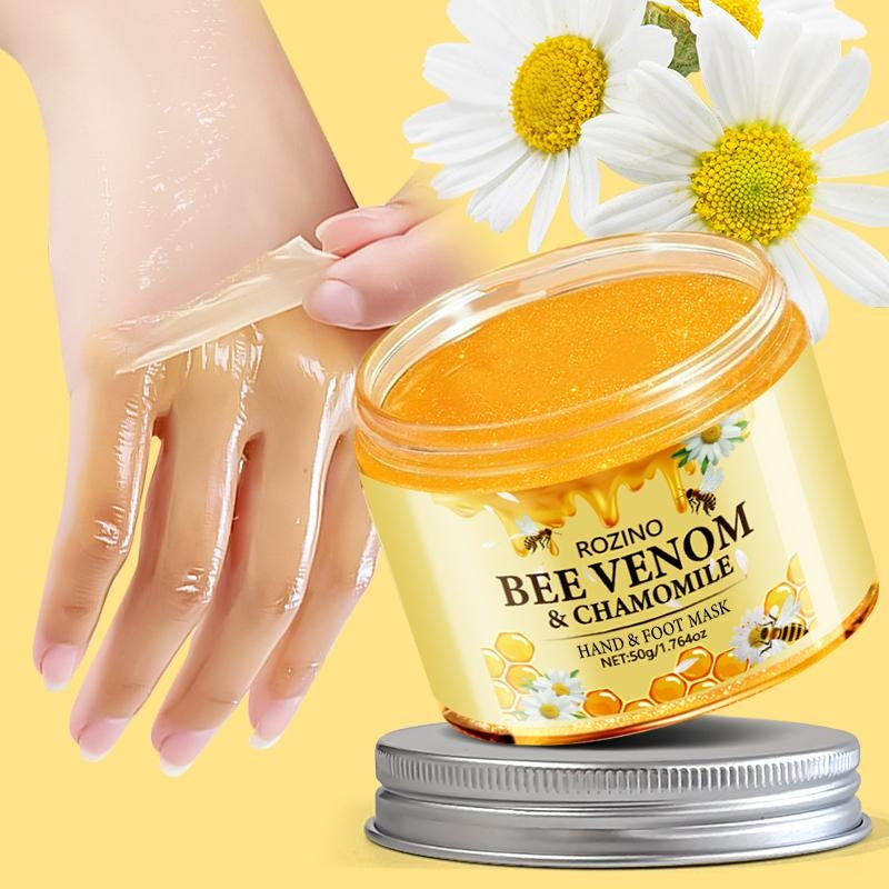 ROZINO Bee Venom & Chamomile Hand & Foot Mask - Intense Moisturizing, Hydrating, Nourishing & Exfoliating Formula for Dry Skin Care 150g