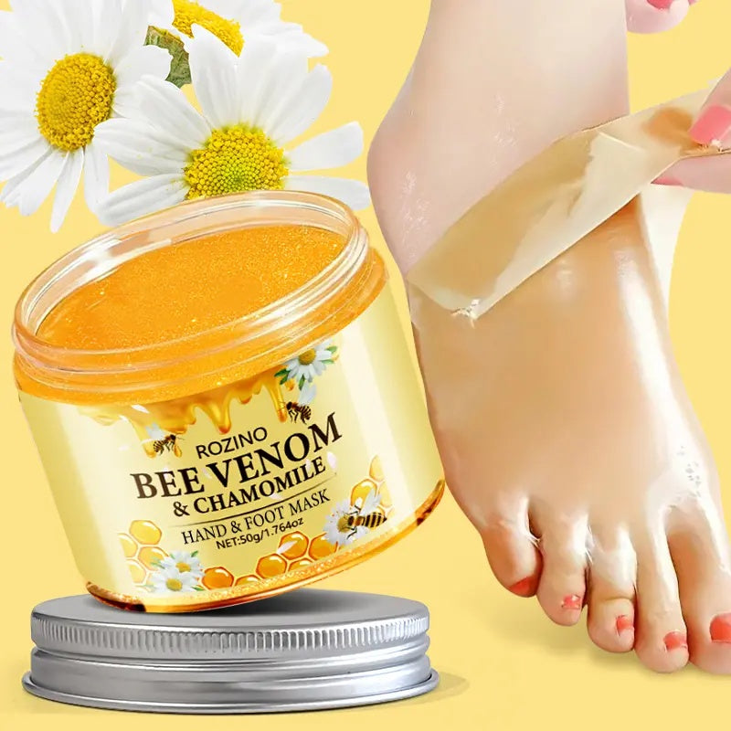 ROZINO Bee Venom & Chamomile Hand & Foot Mask - Intense Moisturizing, Hydrating, Nourishing & Exfoliating Formula for Dry Skin Care 150g