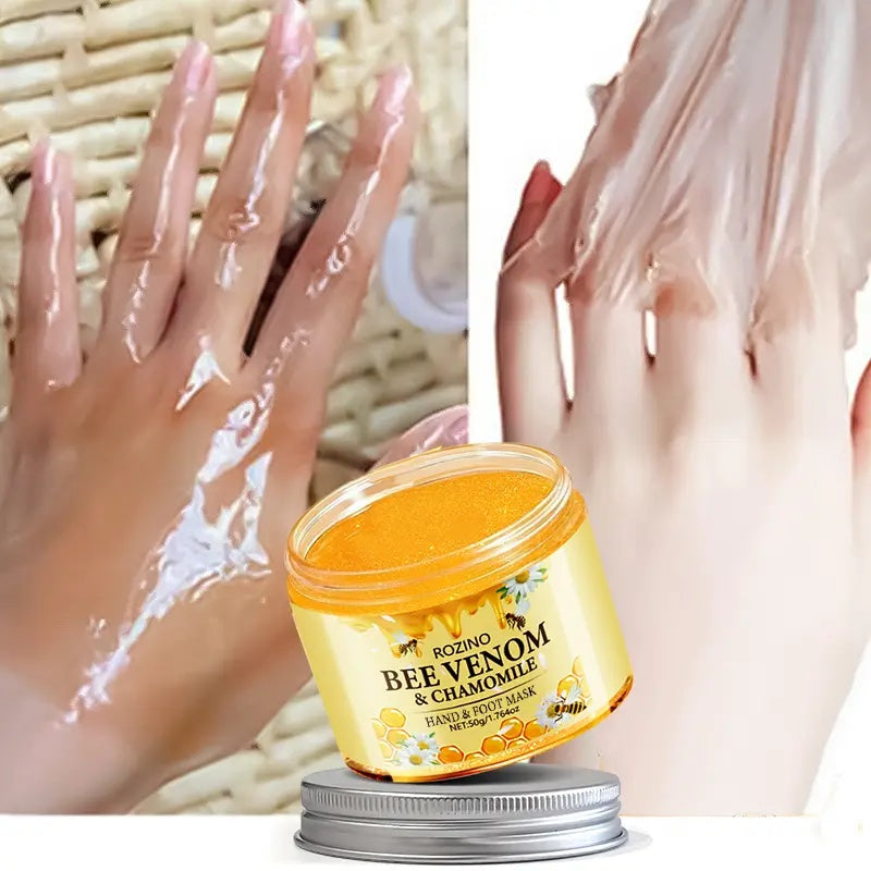 ROZINO Bee Venom & Chamomile Hand & Foot Mask - Intense Moisturizing, Hydrating, Nourishing & Exfoliating Formula for Dry Skin Care 150g