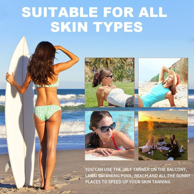 ROZINO Body Tanning Oil - Summer - Ready Sun - Kissed Skin Sunless Self Tanner Bronzing Lotion