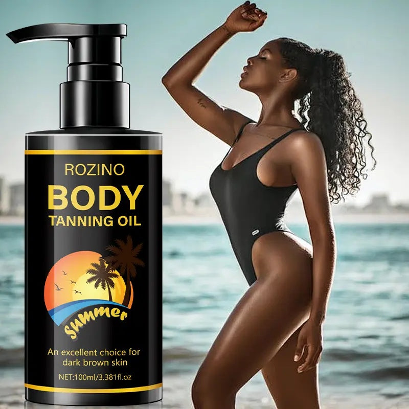 ROZINO Body Tanning Oil - Summer - Ready Sun - Kissed Skin Sunless Self Tanner Bronzing Lotion