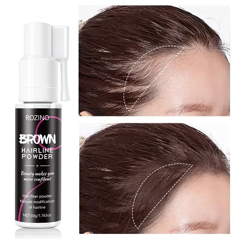 Rozino Brown Hairline Powder Root Touch Up Hair Color for Gray Coverage Bald Spot Concealing Hair Powder for Women & Men 48-Hour Stain-Proof Formula