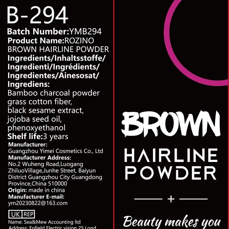 Rozino Brown Hairline Powder Root Touch Up Hair Color for Gray Coverage Bald Spot Concealing Hair Powder for Women & Men 48-Hour Stain-Proof Formula