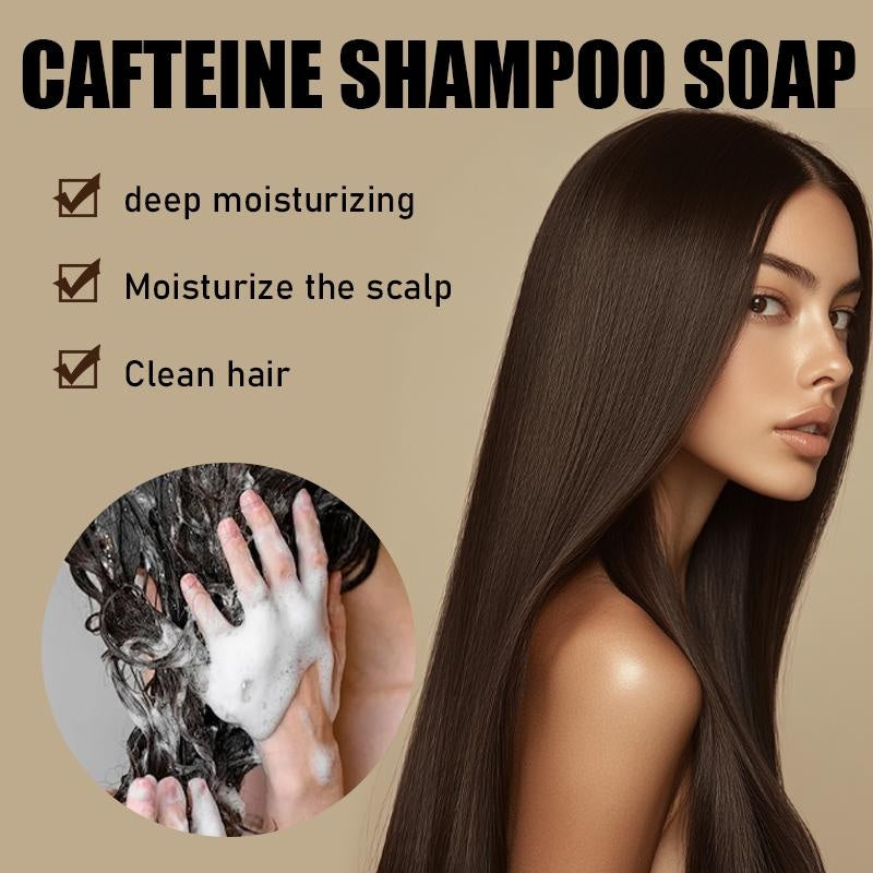 ROZINO Caffeine Shampoo Soap - Deep Cleansing for Scalp Hair Loss, Organic Hair Oil Control, Solid Shampoo for Hair Growth, Refreshing & Hydrating Soap, 60g