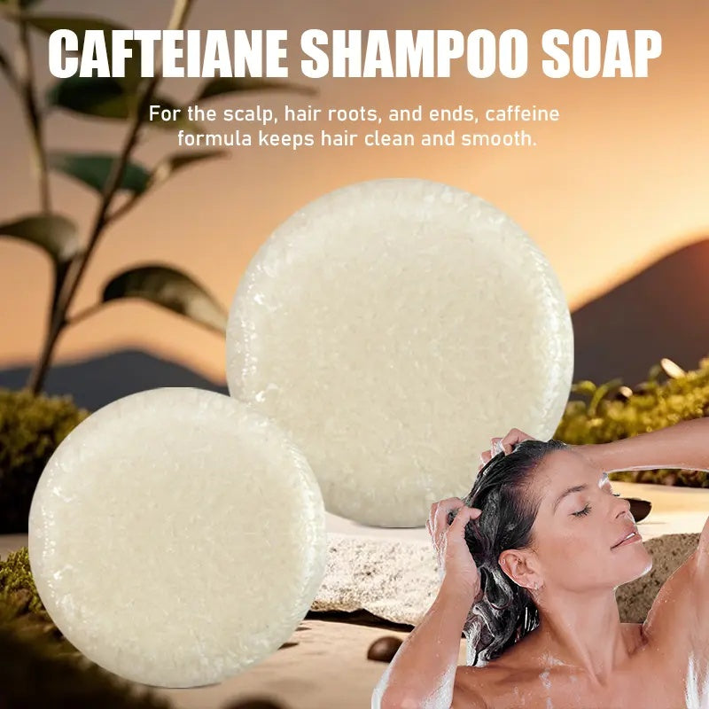 ROZINO Caffeine Shampoo Soap - Deep Cleansing for Scalp Hair Loss, Organic Hair Oil Control, Solid Shampoo for Hair Growth, Refreshing & Hydrating Soap, 60g