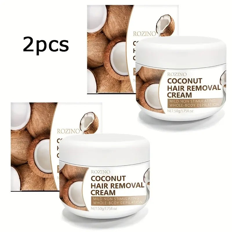 Rozino Coconut Oil Hair Removal Cream - Mild Formula for Easy Hair Removal - Gentle Wax for Sensitive Skin - 100g Container Body Care Cosmetic