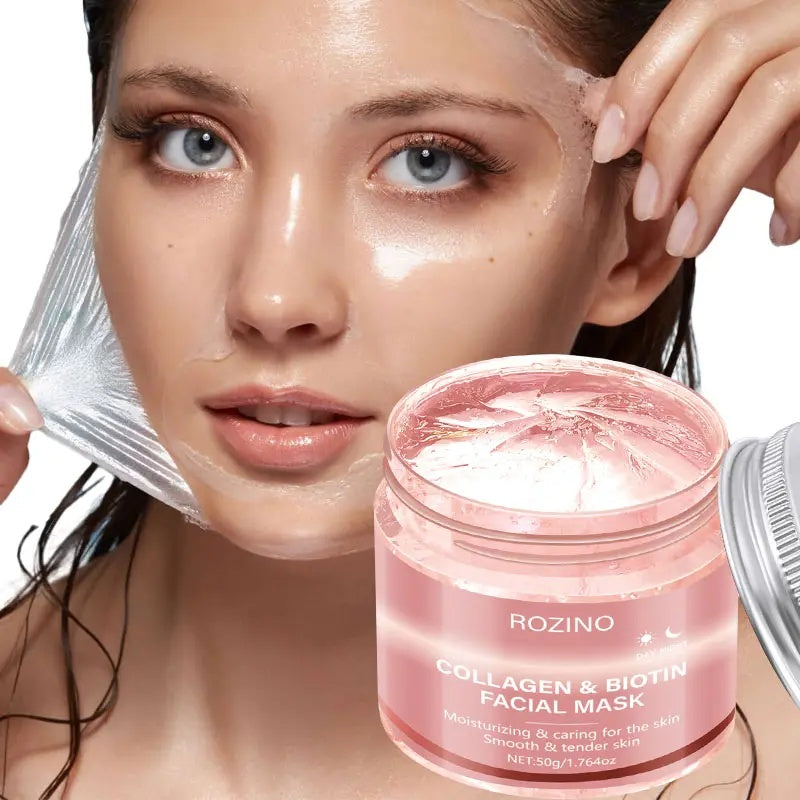 ROZINO Collagen & Biotin Facial Mask - Hydrating & Caring for Smooth & Tender Skin - 50g