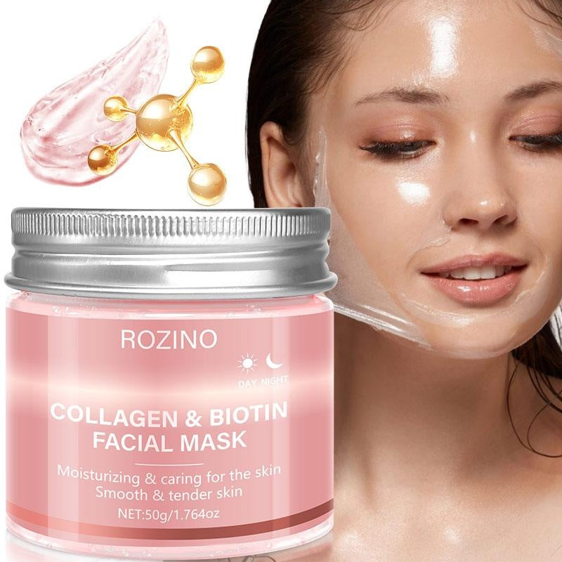 ROZINO Collagen & Biotin Facial Mask - Hydrating & Caring for Smooth & Tender Skin - 50g