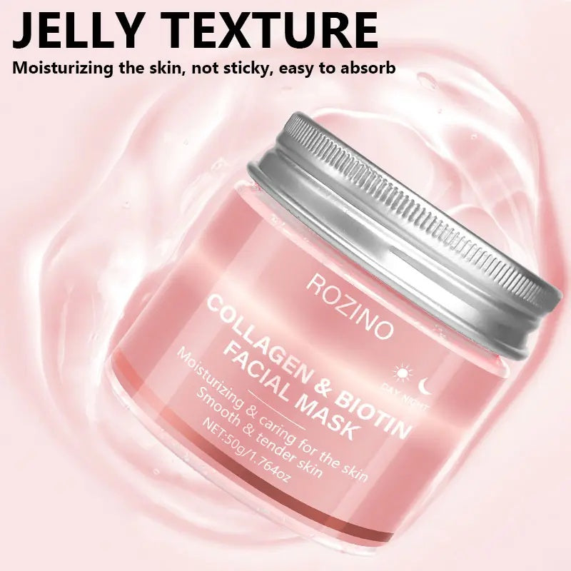 ROZINO Collagen & Biotin Facial Mask - Hydrating & Caring for Smooth & Tender Skin - 50g