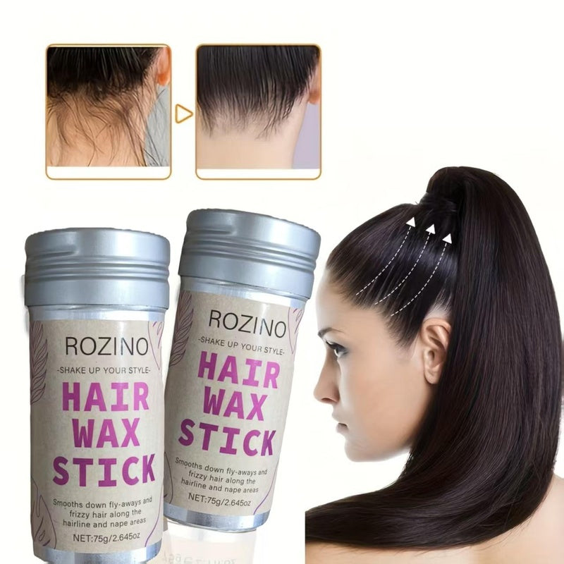 ROZINO Hair Wax Stick — Flyaway control and styling pomade for kids, women and men, ideal for creating hair buns and hair accessories (2 packs of wax) Haircare Gel