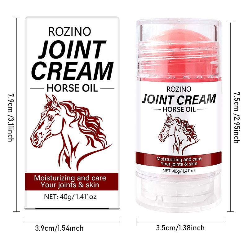 Rozino Horse Oil Joint Cream with Horse Oil, Retinol, Honey, Shea Butter Oil, Aloe Vera, Lavender - Moisturizing, Easy Absorption, Non - Sticky for Joint & Skin Care - 40g/1.411oz