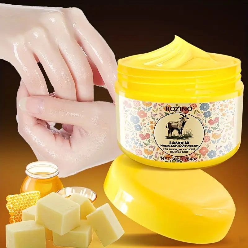 ROZINO Lanolin Hand & Foot Cream - Spa-Like Softness for Soothing Nails - Contains Lanolin for Skin Care - Perfect for Hands and Feet - Transform Your Skincare Routine Lotion
