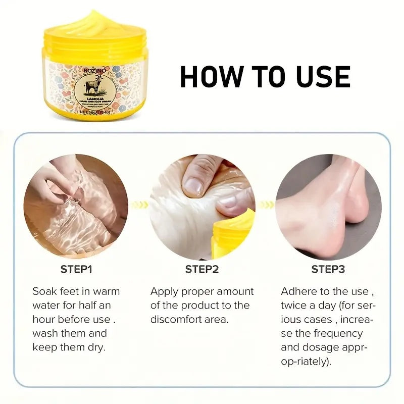 ROZINO Lanolin Hand & Foot Cream - Spa-Like Softness for Soothing Nails - Contains Lanolin for Skin Care - Perfect for Hands and Feet - Transform Your Skincare Routine Lotion