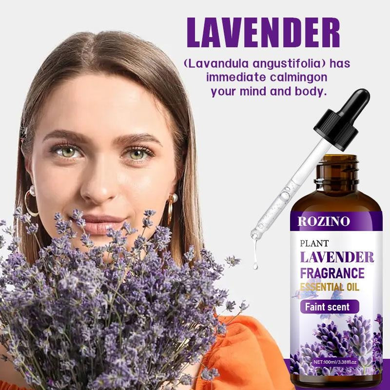 ROZINO Lavender Essential Oil 100ml Pure Natural Faint Scent for Diffuser Body Aromatherapy & Soap Making Plant Fragrance
