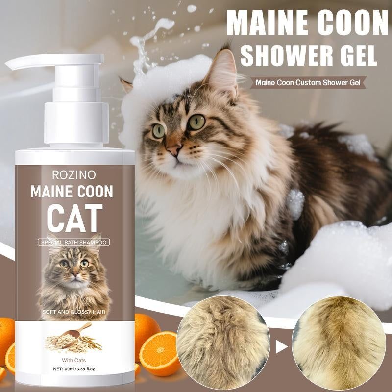 ROZINO Maine Coon Cat - Specific Shampoo (Oat Nourishing/Gentle Cleansing/Brighten Fur)