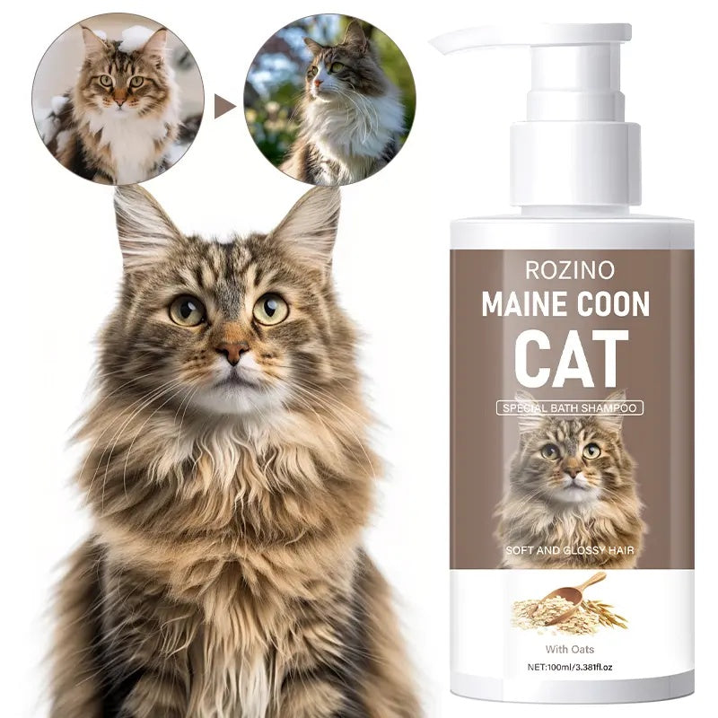ROZINO Maine Coon Cat - Specific Shampoo (Oat Nourishing/Gentle Cleansing/Brighten Fur)