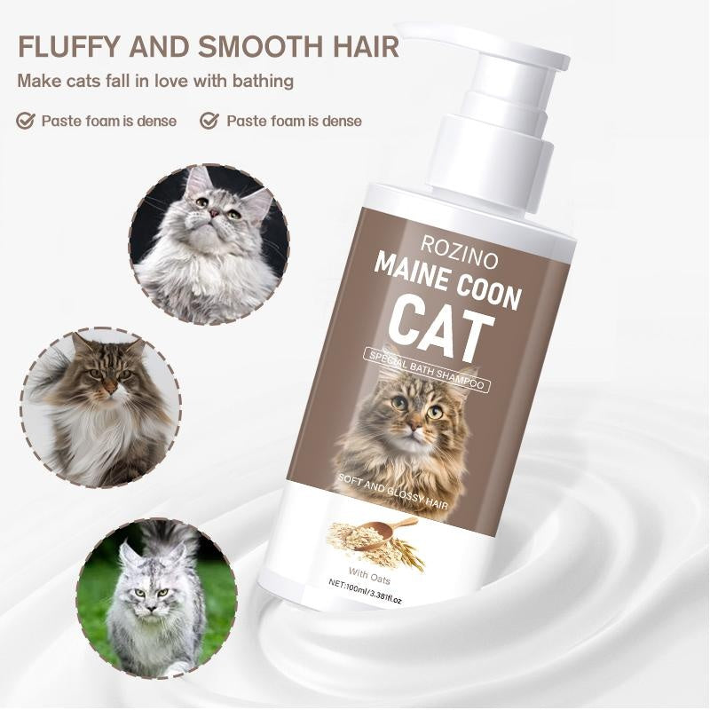 ROZINO Maine Coon Cat - Specific Shampoo (Oat Nourishing/Gentle Cleansing/Brighten Fur)