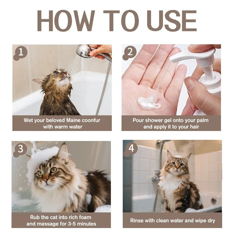 ROZINO Maine Coon Cat - Specific Shampoo (Oat Nourishing/Gentle Cleansing/Brighten Fur)