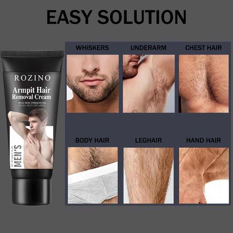 Rozino Men’s Armpit Hair Removal Cream | Gentle Armpit Hair Removal, Whole - Body Usable