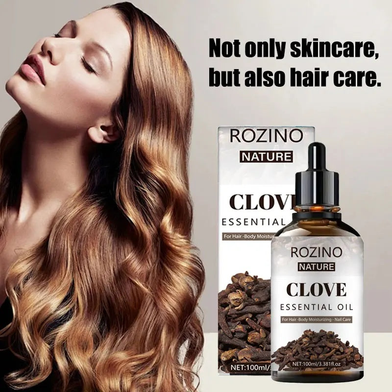 ROZINO Nature Clove Essential Oil - Unisex Hair & Body Care - 100ml Natural Aromatherapy Oil for Skin & Hair