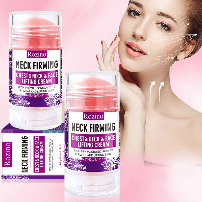 ROZINO Neck Firming Chest & Neck & Face Lifting Cream with Hyaluronic Acid & Grape Seed for All Skin Types - Deep Hydration & Moisturizing Body Care