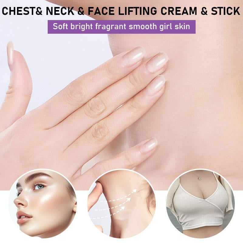 ROZINO Neck Firming Chest & Neck & Face Lifting Cream with Hyaluronic Acid & Grape Seed for All Skin Types - Deep Hydration & Moisturizing Body Care