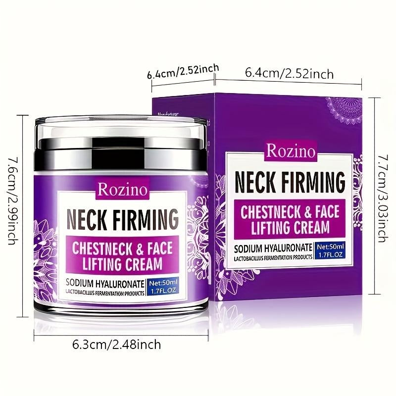 Rozino Neck Firming Cream - Lightweight Moisturizing Hydrating Formula for Firm Neck Chest & Face - Daily Moisture Enhancer - 50ml