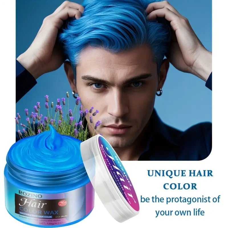ROZINO One-Touch Blue Hair Wax Easy Color-Changing Define Exclusive Hair Color Haircare Flexible Hair Coloring Option