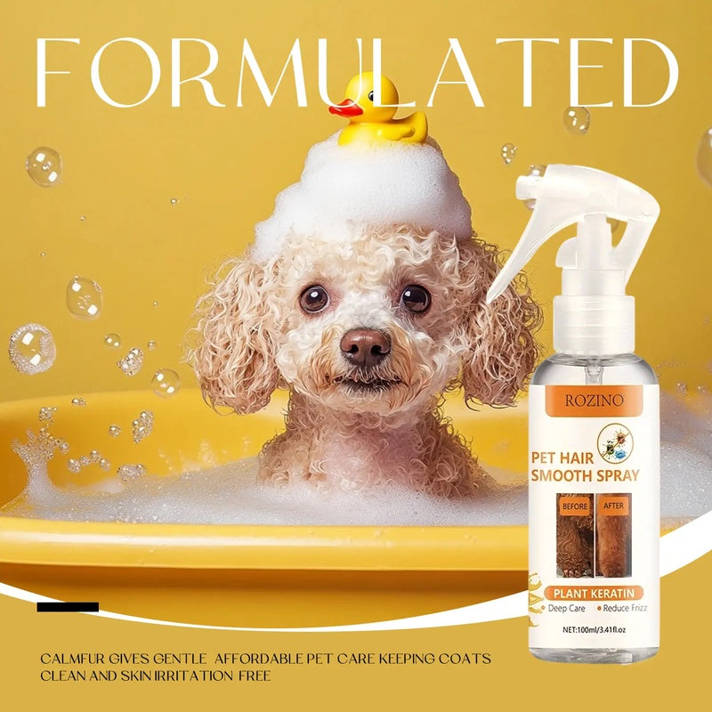 ROZINO Pet Hair Smooth Spray - Plant Keratin - Infused Care for Your Furry Friend