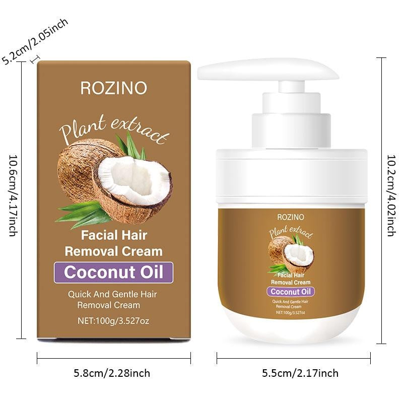 ROZINO Plant Extract Facial Hair Removal Cream with Coconut Oil for Effective Hair Removal