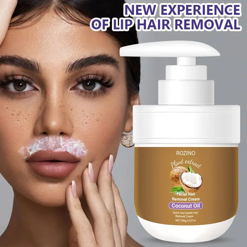 ROZINO Plant Extract Facial Hair Removal Cream with Coconut Oil for Effective Hair Removal