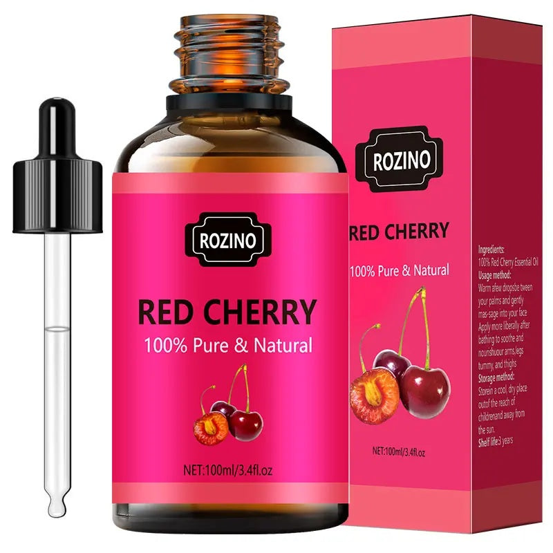 Rozino Red Cherry Essential Oil - Improve Dry Skin, Lock Moisture & Soothe Redness Body Care Soothing dry body oil curly  hair  oil  treatment