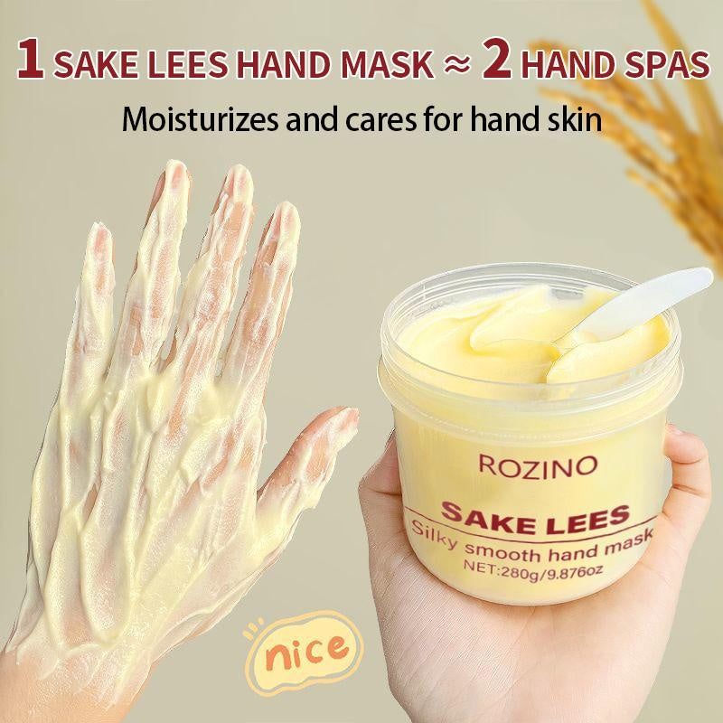 ROZINO Sake Lees Hand Mask - Silky Smooth Formula for Hand Skin Care & Moisturization - 280g Net Weight