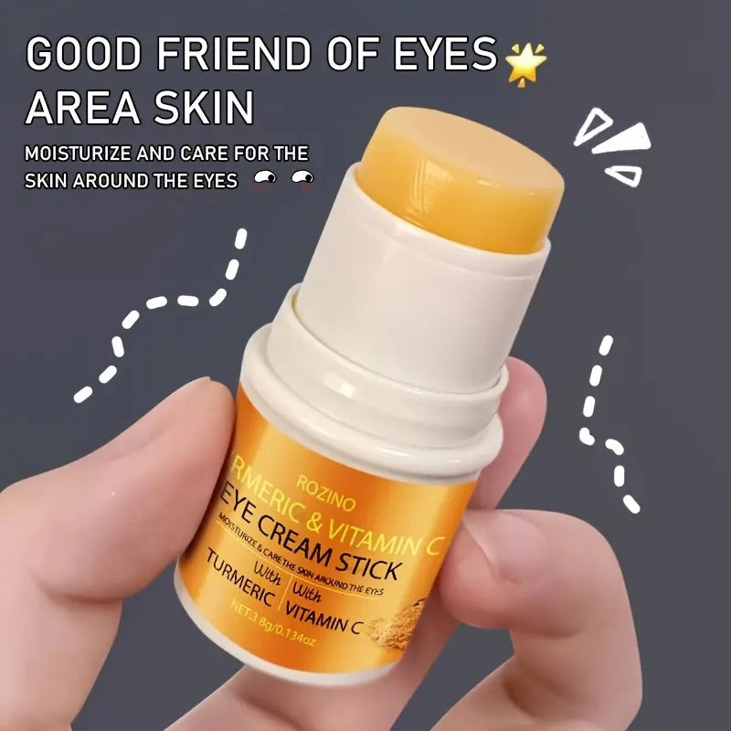 ROZINO Turmeric Eye Cream Stick: 24/7 Hydration + Glow! Advanced Firming & Wrinkle-Reducing, Restores Elasticity, Lifts Contours, Plumps Skin & Fades Fine Lines