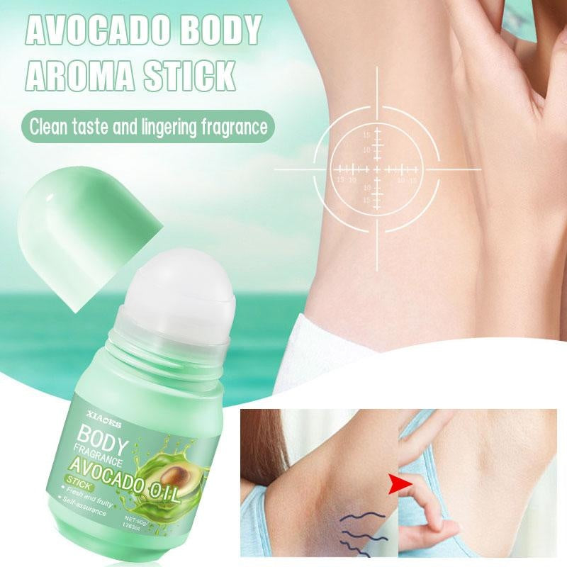 XIAOKS Avocado Oil Body Fragrance Stick 50g - Fresh Fruity Scent, Long-Lasting, Non-Greasy, Multi-Site Applicable, Body Care, Gentle Moisturizing, Mint Scented